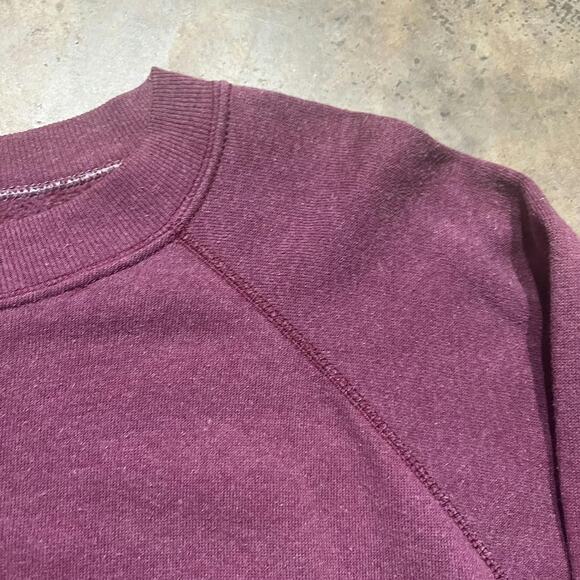 Vintage 70s Unbranded Maroon Red Blank Sweatshirt - Picture 2 of 3